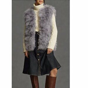 BLUE TASSEL: NWT Faux Fur Knit Vest
